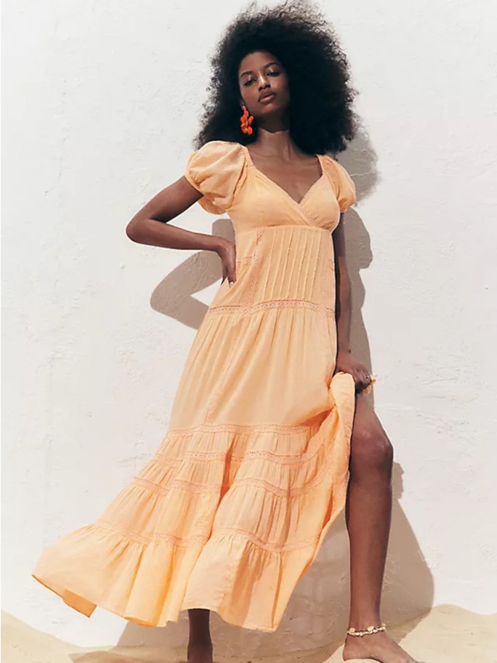 Free People Aura Maxi Dress Peach NWT